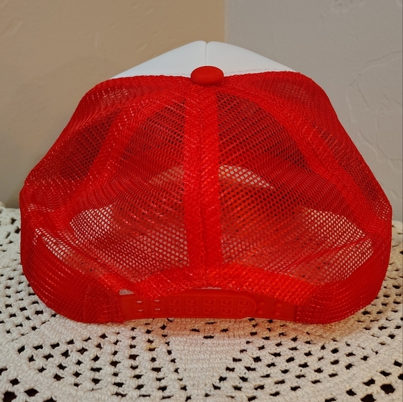 LOVE Red White And Blue USA Holidays Trucker Hat Peace Sign With Beads New - Picture 4 of 4